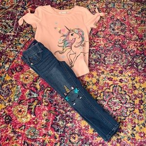 Vigoss jeans and glam girl shirt. Size 5